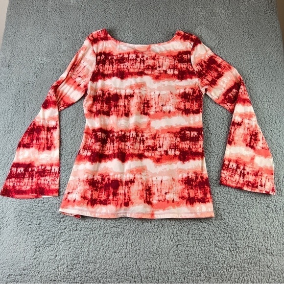 Bobbie Brooks Bell Sleeve Tie-Dye Top Blouse size XL - Picture 2 of 7